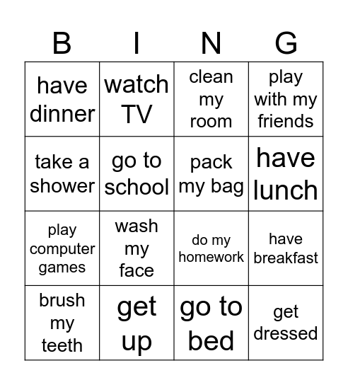 Unit 5 Bingo Card
