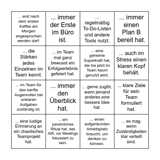 Finde eine Person, die... Bingo Card