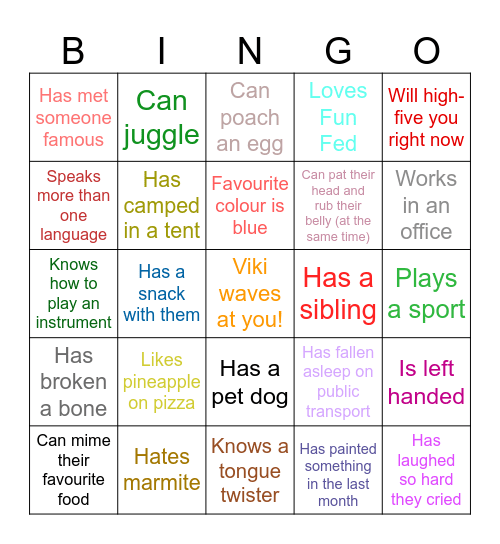 Buddy Bingo! Bingo Card