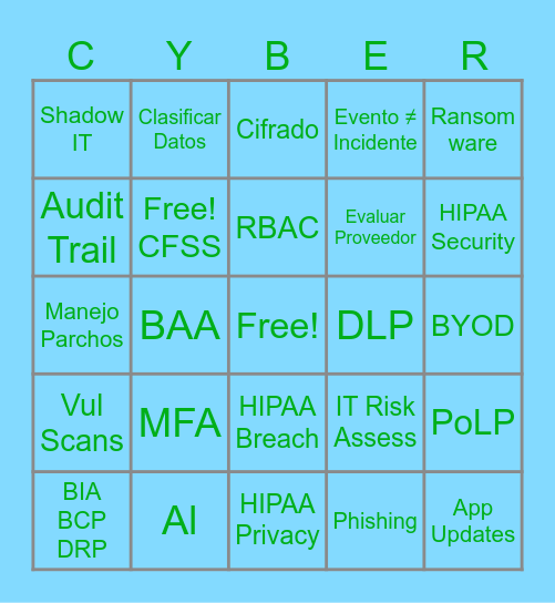 RSM Cybersecurity Bingo Card