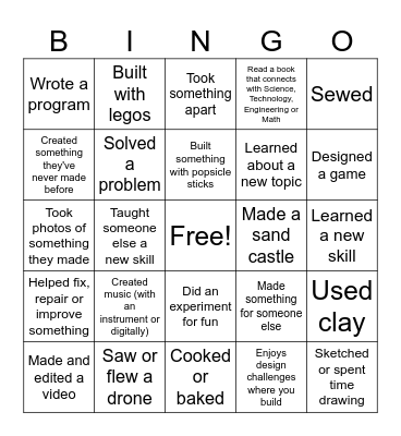 Design Tech Bingo Card