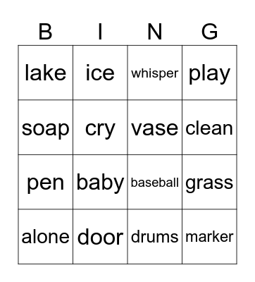Bingo Parts of Speech: Noun, Adjective, Verb Bingo Card