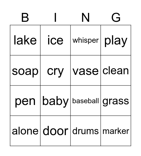 Bingo Parts of Speech: Noun, Adjective, Verb Bingo Card