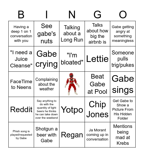 SuperGrizz SuperBingo! Bingo Card