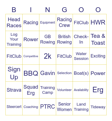 PTRC SW Season Starter Bingo Card
