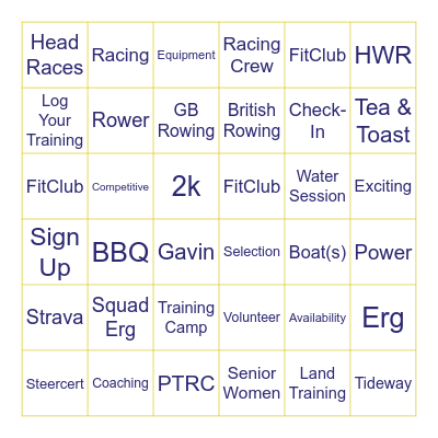 PTRC SW Season Starter Bingo Card