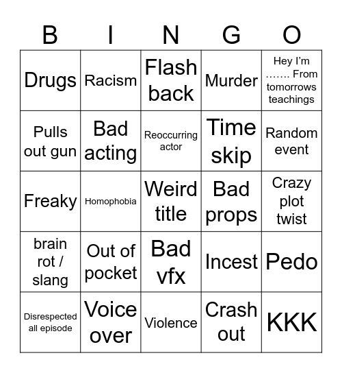 Tomorrows teachings Bingo Card