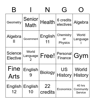 GRADUATE Bingo Card