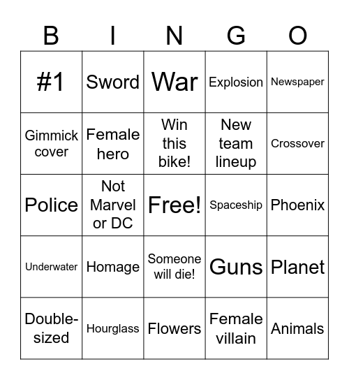 COMIC BINGO Card