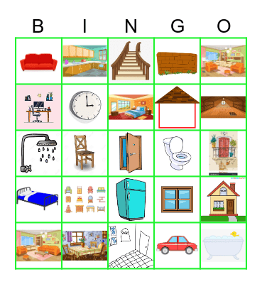 Partes de la casa Bingo Card