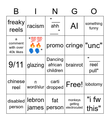 ig reels bingo 2025 Bingo Card