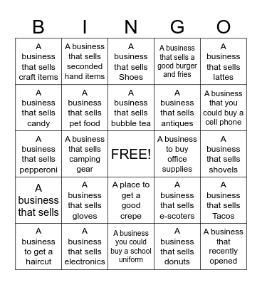 Marketing Bingo Card
