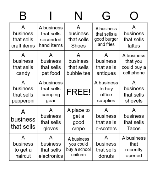 Marketing Bingo Card