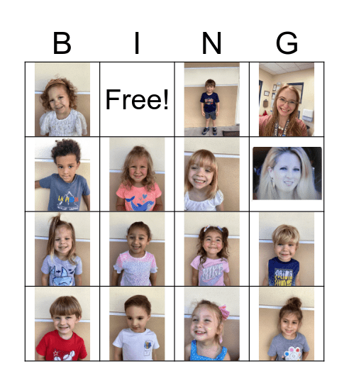 Preschool 3 Bingo Card