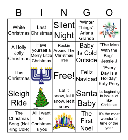 HAPPY HOLIDAYS Bingo Card