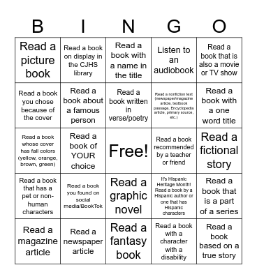 Ms. Franklin's Reading Rewards! (September) Bingo Card
