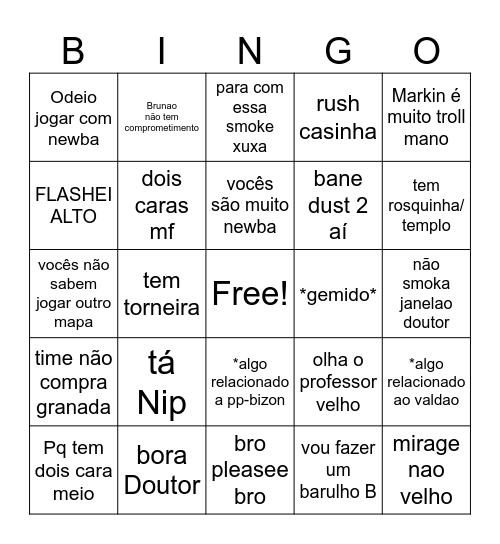 CS COM CELIN Bingo Card