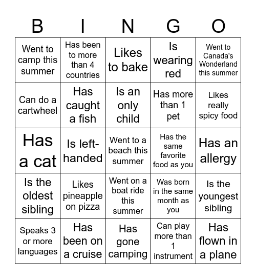 Icebreaker Bingo: Find Someone Who Bingo Card