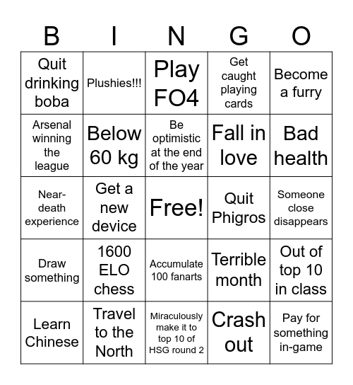 2026 Bingo Card