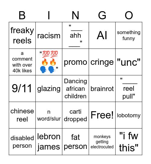 ig reels bingo 2025 Bingo Card
