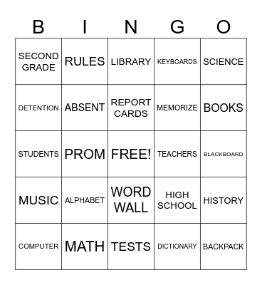 BACK TO SCHOOL!!!! Bingo Card