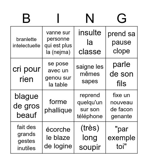 MANCHEMATIN BINGO Card