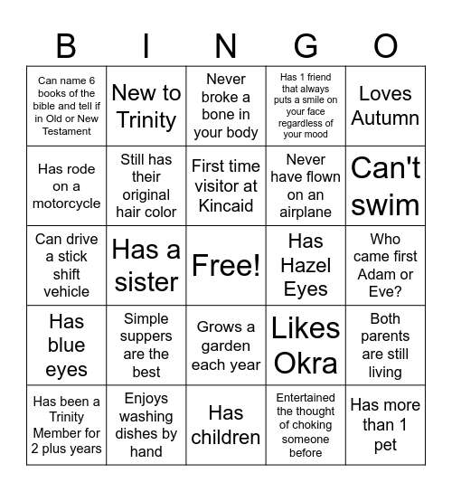 Being Real! Bingo Card