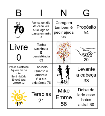 Setembro Amarelo Bingo Card