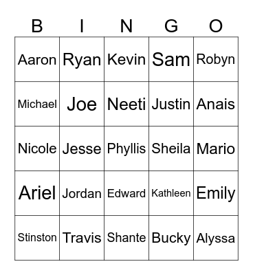 Holiday Planning Bingo Card