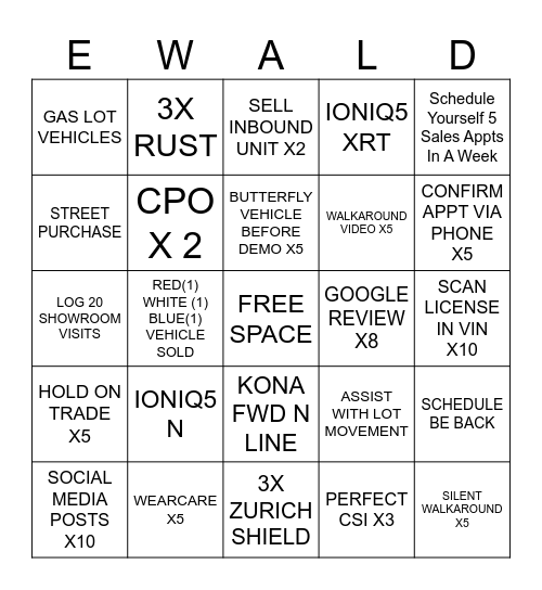 SEPTEMBER BINGO SPIFF Bingo Card