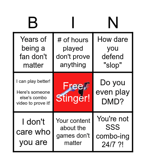 Joe Shmoe called you a DMC Tourist Bingo Card