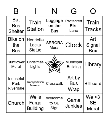 Try Transit SE Bingo Card
