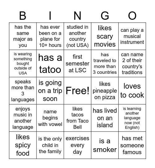 Bingo Card