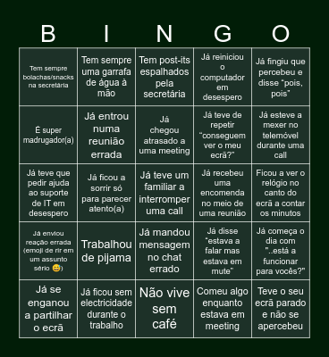 Experiência Real no Trabalho Bingo Card