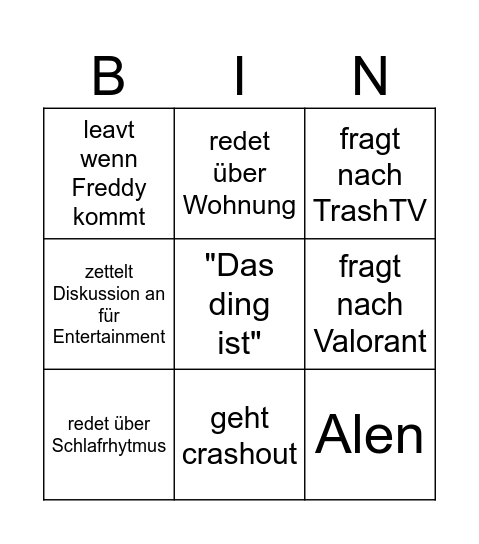 Helena Bingo Card