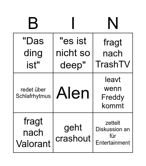 Helena Bingo Card