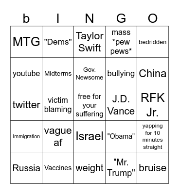 9/2/2025 Bingo Card