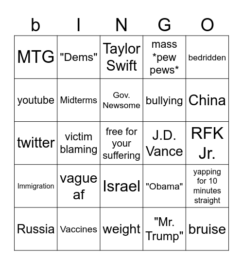 9/2/2025 Bingo Card