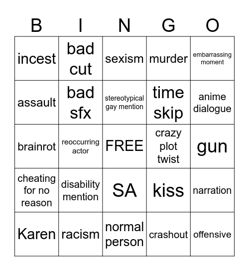 tomorrows teaching Bingo Card