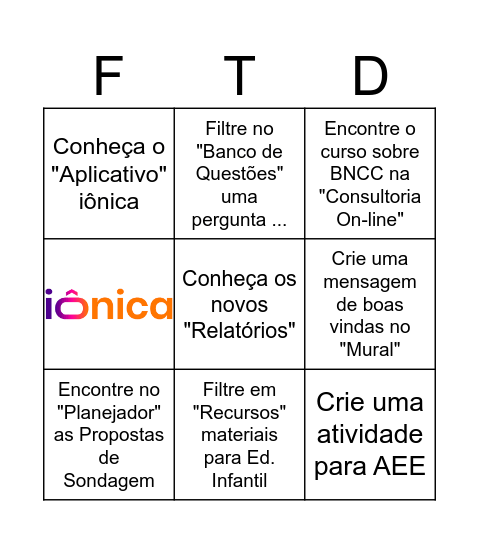 Navegação iônica - EI Bingo Card