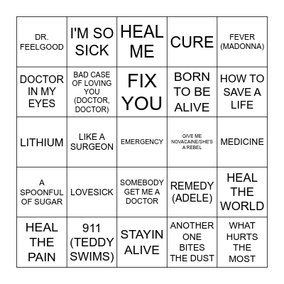MEDICINAL Bingo Card