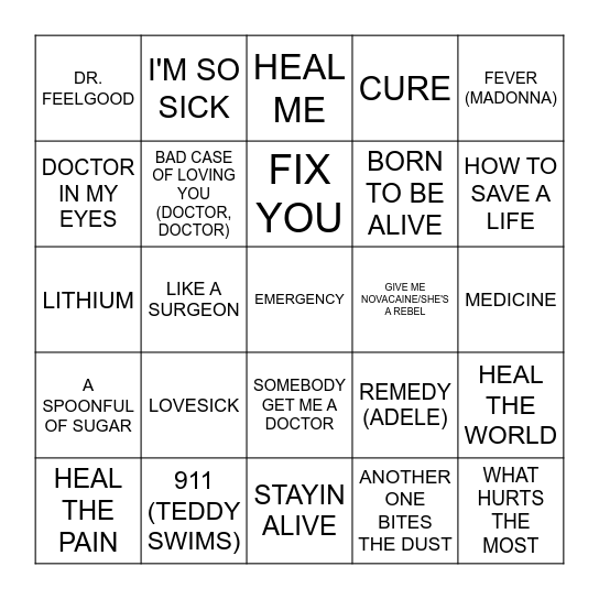 MEDICINAL Bingo Card
