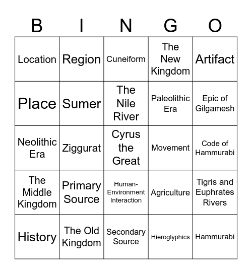 Honors Quiz Review Bingo Card