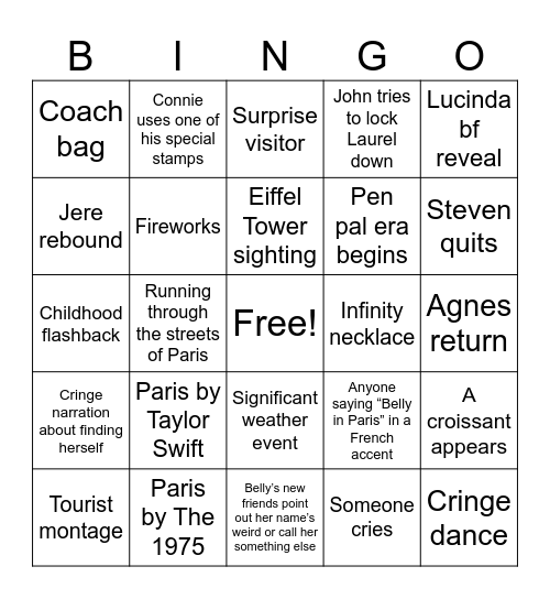 Episode 9 Bingo Card