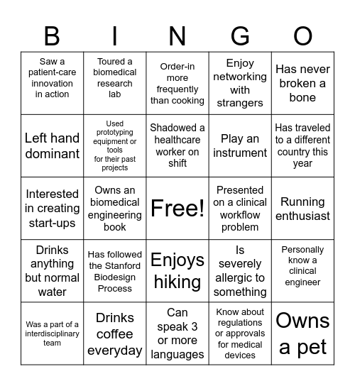 Engineers in Scrubs Bingo! Bingo Card