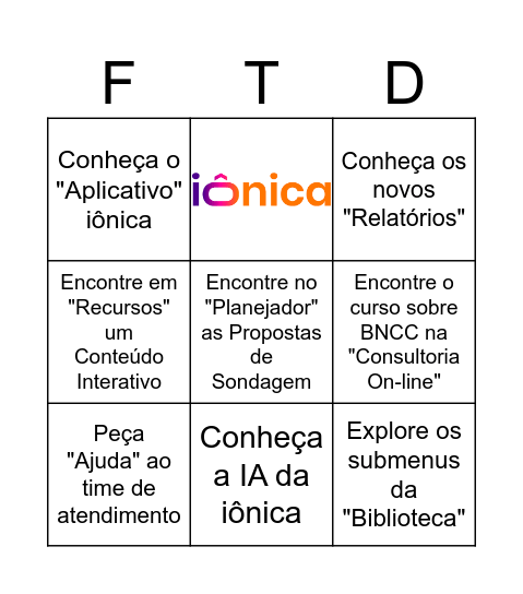 Navegação iônica - EI Bingo Card