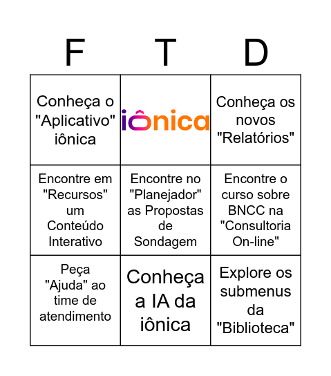Navegação iônica - EFAI Bingo Card