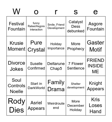 Deltagoon Bingo Card