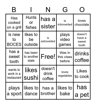 Find someone who... Bingo Card