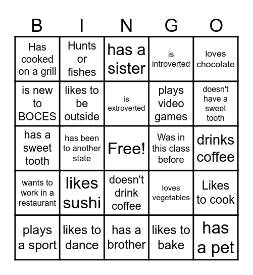 Find someone who... Bingo Card